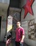 Aaron at Checkpoint Charlie, Berlin