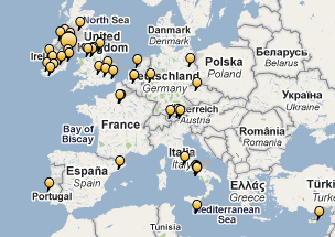 europe pin map